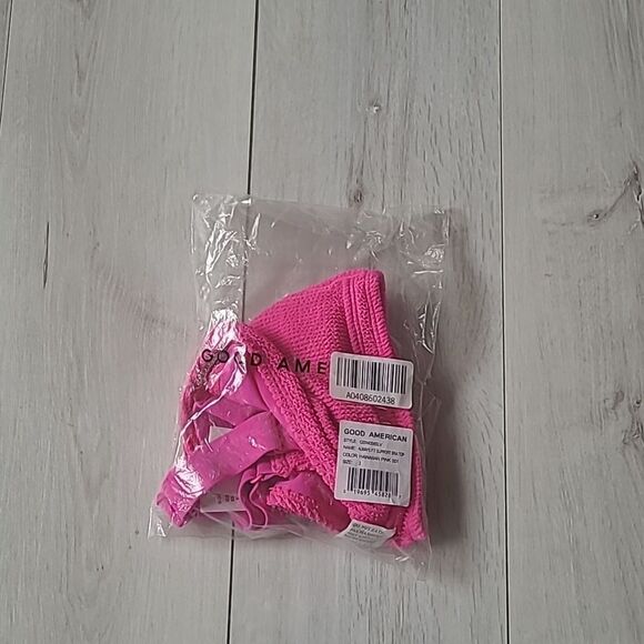 Good American Always Fit Support pink Bikini Top size 3 NWT in packaging - Picture 3 of 7